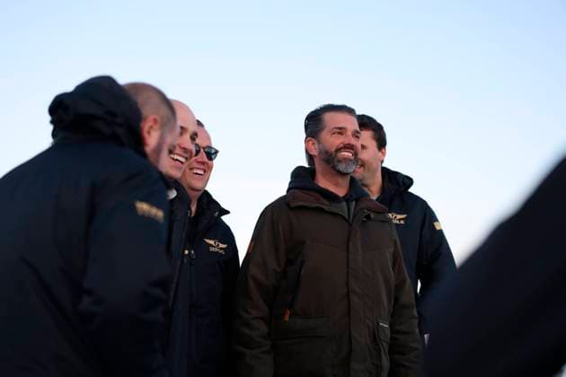 Bilder des Jahres 2025, News 01 Januar News Themen der Woche KW02 News Bilder des Tages Donald Trump Jr. visits Nuuk in Greenland on Tuesday, January 7, 2025. (Photo: Emil Stach Scanpix 2025) , Denmark *** Donald Trump Jr visits Nuuk in Greenland on Tuesday, January 7, 2025 Photo Emil Stach Scanpix 2025 , Denmark  Copyright: EmilxStachx spdk20250107-161525-2