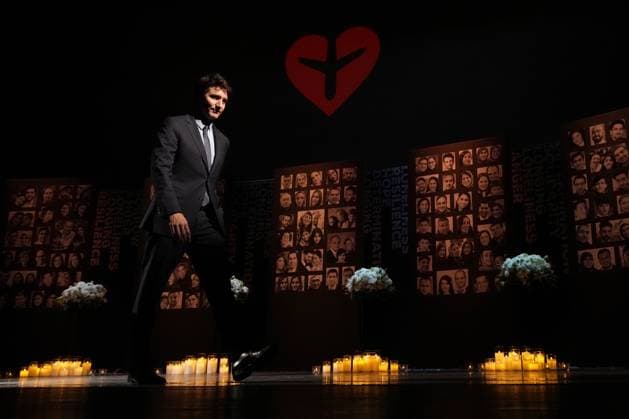 January 8, 2025, Richmond Hill, On, CANADA: Prime Minister Justin Trudeau leaves the stage after speaking during an event to commemorate the fifth anniversary of the downing of Ukraine International Airlines Flight 752, in Richmond Hill, Ont., Wednesday, Jan. 8, 2025. Richmond Hill CANADA  - ZUMAc35_ 20250108_zaf_c35_116 Copyright: xNathanxDenettex