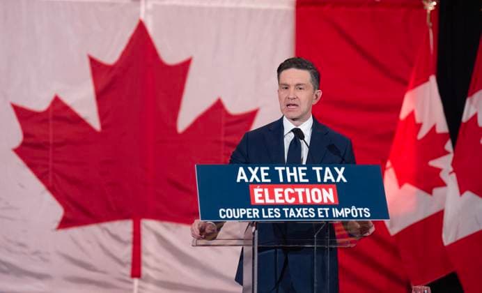 January 9, 2025, Ottawa, On, Canada: Conservative leader Pierre Poilievre speaks with reporters during a news conference, Thursday, Jan. 9, 2025 in Ottawa. Ottawa Canada  - ZUMAc35_ 20250109_zaf_c35_021 Copyright: xAdrianxWyldx