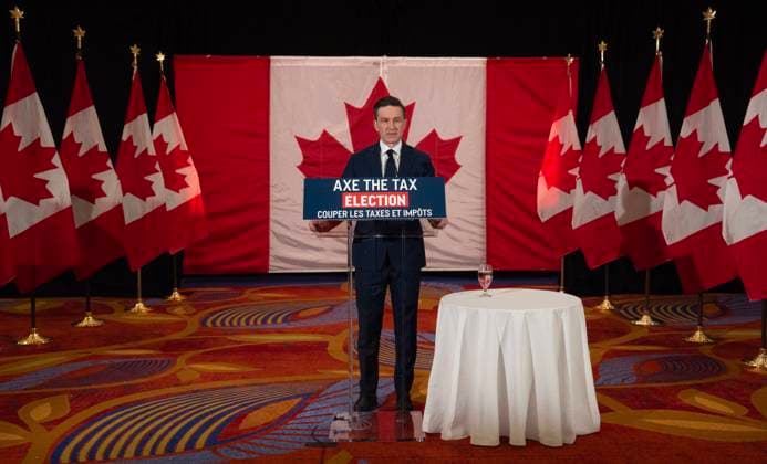 January 9, 2025, Ottawa, On, Canada: Conservative leader Pierre Poilievre speaks with reporters during a news conference, Thursday, Jan. 9, 2025 in Ottawa. Ottawa Canada  - ZUMAc35_ 20250109_zaf_c35_022 Copyright: xAdrianxWyldx