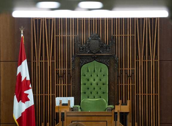January 13, 2025, Ottawa, On, Canada: An empty Speaker s chair is seen in the House of Commons on Parliament Hill on Monday, Jan. 13, 2025 in Ottawa. Parliament is prorogued until March 24, 2025. Ottawa Canada  - ZUMAc35_ 20250113_zaf_c35_019 Copyright: xAdrianxWyldx