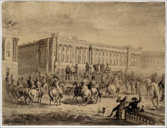 EXECUTION OF KING LOUIS XVI OF FRANCE J. Baudoin. Execution of King Louis XVI of France, 1794. Paris, musée Carnavalet. !!! SPECIAL PRICE!!! !!! SPECIALE PRIJS !!! !!! PRIX SPECIAL !!! IMAGES USERS WITH CONTRACT PAY FOR THIS IMAGE 75 EURO. USERS WITHOUT CONTRACT PAY THE USUAL SABAM PRICE ACCORDING TO THEIR CATEGORY !! BEELDGEBRUIKERS MET KONTRAKT BETALEN VOOR DIT BEELD 75 EURO. BEELDGEBRUIKERS ZONDER KONTRAKT BETALEN HET GEBRUIKELIJKE SABAM-TARIEF VAN HUN CATEGORIE !! LES UTILISATEURS D IMAGES AVEC CONTRAT PAIENT POUR CETTE IMAGE 75 EURO. LES UTILISATEURS D IMAGES SANS CONTRAT PAIENT LE TARIF SABAM USUEL DE LEUR CATEGORIE !! PARIS PARIS ILE-DE-FRANCE FRANCE  Copyright: xx