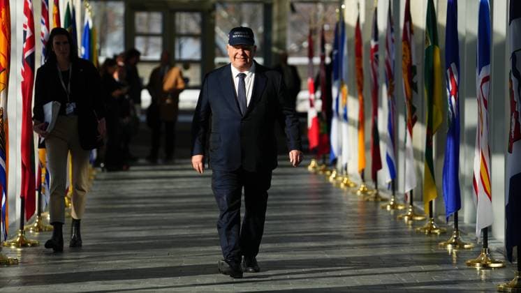 January 15, 2025, Ottawa, On, Canada: Ontario Premier Doug Ford arrives for a first ministers meeting in Ottawa on Wednesday, Jan.15, 2025. Ottawa Canada  - ZUMAc35_ 20250115_zaf_c35_038 Copyright: xSeanxKilpatrickx
