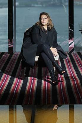 Iraqi-British architect Zaha Hadid poses to photographer during an interview with the Post at Four Seasons Hotel, Central. Lifestyle, 24 May 12. 18MAY12 Hong Kong China EDITORIAL USE ONLY  Copyright: xx MER1205211427075691 NoraxTamx scmpphotos652354