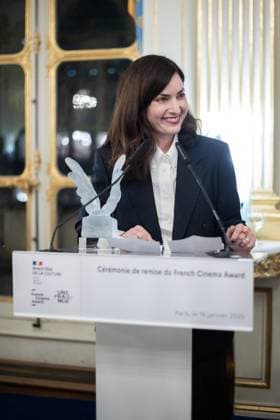 French Cinema Award Ceremony Rebecca Zlotowski receives the award during the French Cinema Award Ceremony at Ministere de la Culture on January 16, 2025 in Paris, France. Photo by Nasser Berzane ABACAPRESS.COM Paris France  Copyright: xBerzanexNasser ABACAx