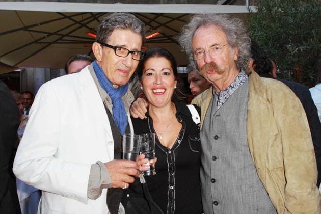 Jean Puetz und Ehefrau Pina Coluccia und Rolf Zacher zu Gast bei moving NRW von der Filmstiftung NRW in der Wolkenburg in Koeln am 23.06.09. Nordrhein-Westfalen Germany *** Jean Puetz and Wife Pina Coluccia and Rolf Zacher to Guest at Moving NRW from the Film Foundation NRW in the Cloud Castle in Cologne on 23 06 09 North Rhine Westphalia Germany