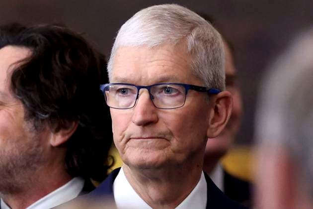 Tim Cook attends the presidential inauguration of Donald Trump at the Rotunda of the U.S. Capitol in Washington, DC on Monday, January 20, 2025. Pool photo by Kevin Lamarque  WAX20250120775201 KevinxLamarque