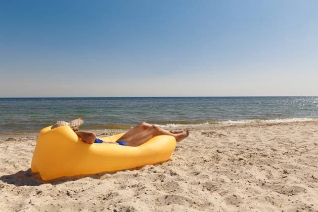 Girl relaxing on lamzac on the beach. Summer holiday idyllic on a tropical island., model released, , 48415090.jpg, happy, slim, inflatable, model, sunglasses, sofa, sand, ocean, woman, young, air, holiday, summer, sea, lamzac, leisure, hammock, relax, outdoors, yellow, soft, beach, fun, beautiful, vibrant, attractive, girl, comfortable, style, mattress, bikini, lifestyle, sitting, fashion, waves, island, paradise, adult, vacation, rest, resting, nature, hat, air sofa, tropical, blue, travel, chill RECORD DATE NOT STATED
