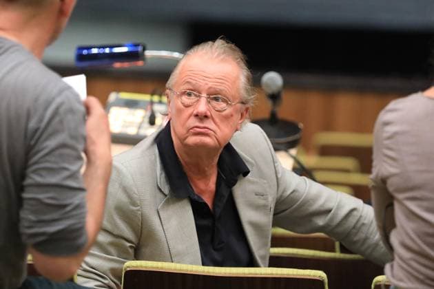Frank Castorf zur Probe von La Forza Del Destino, Deutsche Oper Berlin, Premiere am 08.09.2019, Inszenierung Frank Castorf, Berlin Deutschland, Germany *** Frank Castorf to Sample from La Forza Del Destino, German Opera Berlin, Premiere on 08 09 2019, Staging Frank Castorf, Berlin Germany, Germany