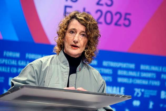 Bilder des Jahres 2025, Entertainment 01 Januar Entertainment Themen der Woche KW04 Entertainment Bilder des Tages Tricia Tuttle bei der Programm-Pressekonferenz der Berlinale 2025 75. Internationale Filmfestspiele Berlin im Haus der Kulturen der Welt. Berlin, 21.01.2025 *** Tricia Tuttle at the program press conference of the Berlinale 2025 75 Berlin International Film Festival at Haus der Kulturen der Welt Berlin, 21 01 2025 Foto:xT.xBartillax xFuturexImagex berlinale_pk_5109