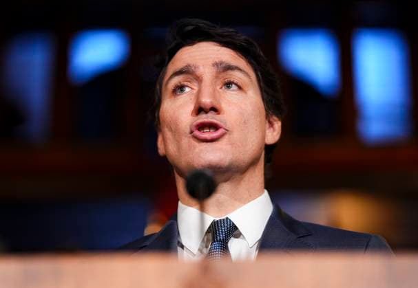 January 21, 2025, Montebello, Quebec, CAN: Prime Minister Justin Trudeau holds a press conference during a cabinet retreat at Chateau Montebello in Montebello, Que., on Tuesday, Jan. 21, 2025. Montebello CAN  - ZUMAc35_ 20250121_zaf_c35_018 Copyright: xSeanxKilpatrickx