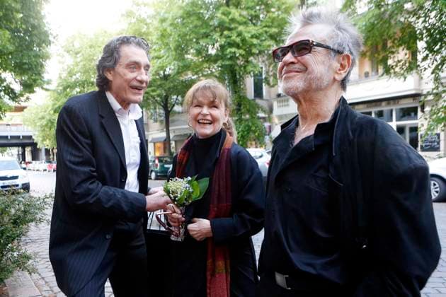 Winfried Glatzeder, Angelica Domroese und Ehemann Hilmar Thate, Hauptdarsteller, bei der Gespraechsreihe der Deutschen Filmakademie MEIN FILM in Berlin, Kino Filmkunst 66, geredet wird uber Die Legende von Paul und Paula Berlin Deutschland, Germany *** Winfried Glatzeder, Angelica Domroese and Husband Hilmar Thate, Leading actor, at the Series of talks the Germans Film Academy My Film in Berlin, Cinema Cinematography 66, talked will Via the Legend from Paul and Paula Berlin Germany, Germany