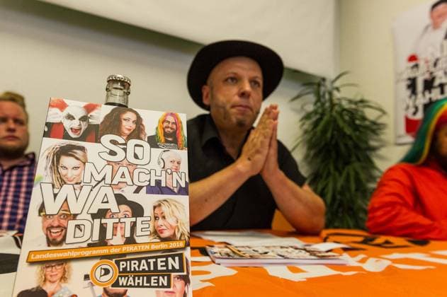 the Top candidate the Pirates Bruno Kramm speaks during the presentation of Election program on 30 06 2016 in Berlin, Germany the Pirate Party provides at the Press conference their Election program and the Election posters before Berlin Germany, Germany