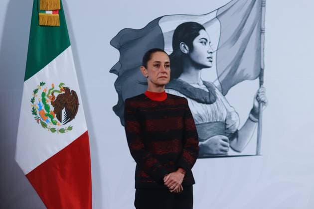Mexico s President, Claudia Sheinbaum speaking during a briefing conference about the immigration issue after Donald Trump took office as the 47th President of the United States, briefing held at the National Palace. on January 22, 2025 in Mexico City, Mexico. Mexico City Mexico - ZUMAe321 20250122_zia_e321_015 Copyright: xCarlosxSantiagox