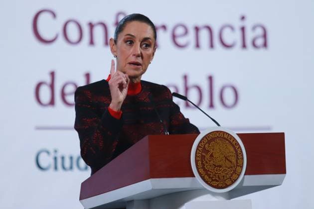 Mexico s President, Claudia Sheinbaum speaking during a briefing conference about the immigration issue after Donald Trump took office as the 47th President of the United States, briefing held at the National Palace. on January 22, 2025 in Mexico City, Mexico. Mexico City Mexico - ZUMAe321 20250122_zia_e321_017 Copyright: xCarlosxSantiagox