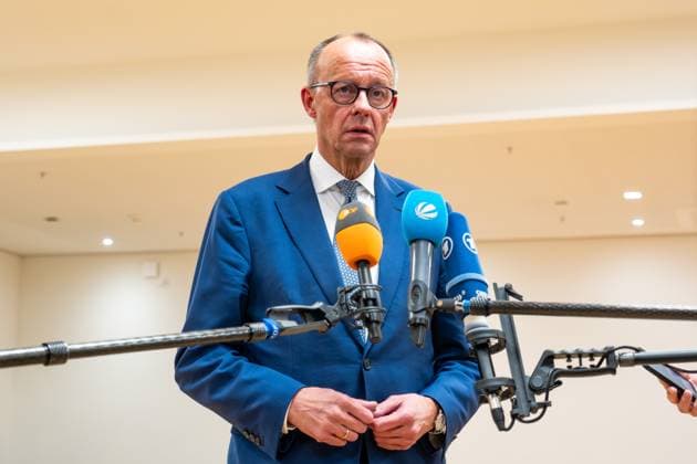 Mainz Friedrich Merz (CDU) gibt eine Pressestatement zu der Messerattacke in Aschaffenburg Friedrich Merz (CDU) gibt eine Pressestatement zu der Messerattacke in Aschaffenburg, 22.01.2024, *** Mainz Friedrich Merz CDU issues a press statement on the knife attack in Aschaffenburg Friedrich Merz CDU issues a press statement on the knife attack in Aschaffenburg, 22 01 2024, Copyright: xEibner-Pressefoto FlorianxWiegandx EP_FWD