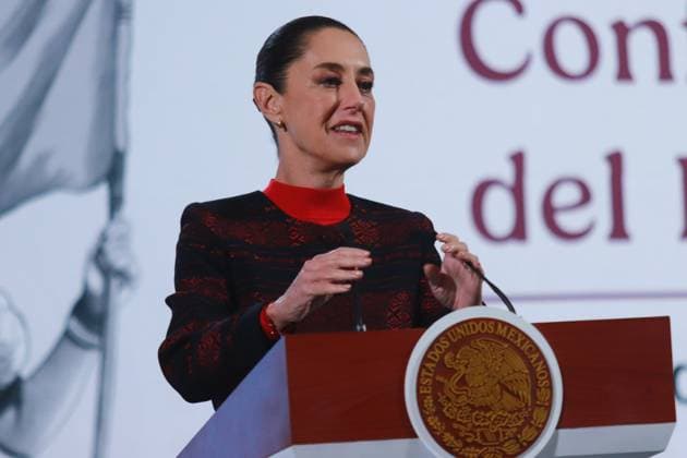 Mexico s President, Claudia Sheinbaum speaking during a briefing conference about the immigration issue after Donald Trump took office as the 47th President of the United States, briefing held at the National Palace. on January 22, 2025 in Mexico City, Mexico. Mexico City Mexico - ZUMAe321 20250122_zia_e321_022 Copyright: xCarlosxSantiagox