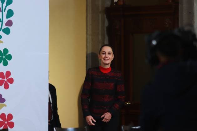 Mexico s President, Claudia Sheinbaum attending at briefing conference to talk about the immigration issue after Donald Trump took office as the 47th President of the United States, briefing held at the National Palace. on January 22, 2025 in Mexico City, Mexico. Mexico City Mexico - ZUMAe321 20250122_zia_e321_024 Copyright: xCarlosxSantiagox