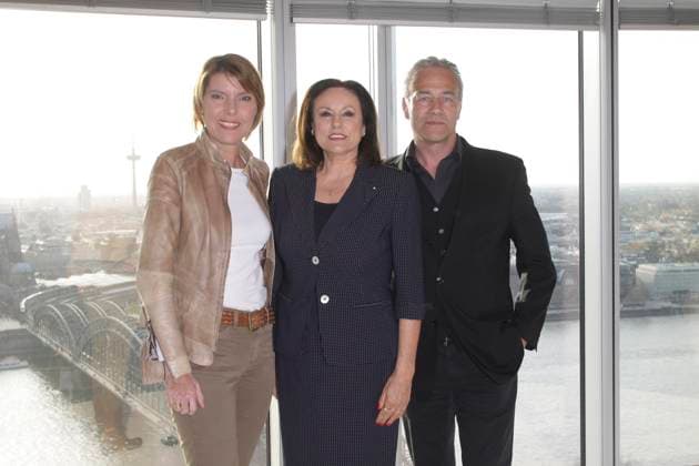 Bettina Boettinger, Monika Piel und Klaus J. Behrendt beim Der WDR Treff 2013 im LVR-Turm in Koeln am 18.04.13. Nordrhein-Westfalen Nordrhein-We Germany *** Bettina Boettinger, Monika Piel and Klaus J Behrendt at the WDR Meet 2013 at LVR Tower in Cologne on 18 04 13 North Rhine Westphalia North Rhine We Germany
