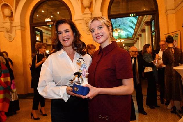 Katarina Witt and Jella Haase at the Bavarian Film Award ceremony on 24 01 2025 at the Prinzregententheater in Munich Bavarian Film Award 2025 in Munich