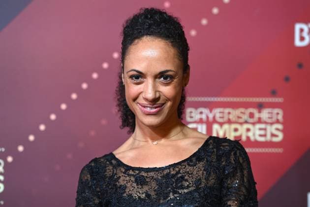 Dionne Wudu actress single picture,cropped single motif,portrait,portrait,portrait red carpet,red carpet,Bavarian Film Award 2024 on 24 01 2025 at the Prinzregententheater in Munich