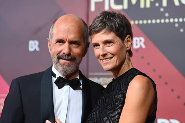 Christoph Maria HERBST Actor with wife Gisi HERBST Red carpet,Red Carpet,Bavarian Film Award 2024 on 24 01 2025 at the Prinzregententheater in Munich