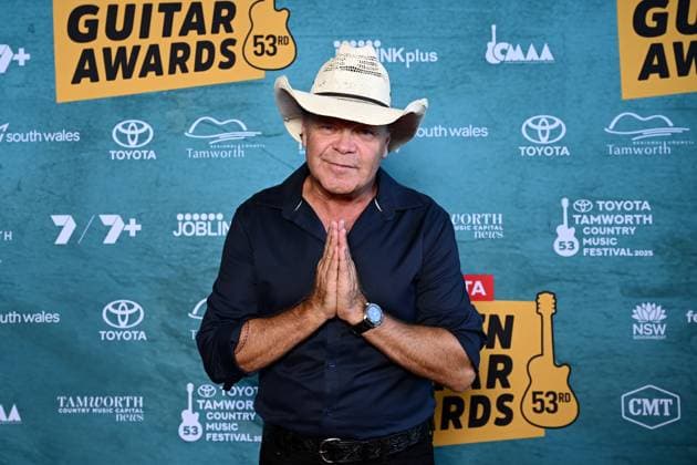 TAMWORTH COUNTRY MUSIC FESTIVAL, Troy Cassar-Daley arrives at the Golden Guitar Awards during the 53rd Tamworth Country Music Festival in Tamworth, NSW, Saturday, January 25, 2025. ( NO ARCHIVING, EDITORIAL USE ONLY, NO USE IN BOOKS WITHOUT CONSENT TAMWORTH NEW SOUTH WALES AUSTRALIA  Copyright: xBIANCAxDExMARCHIx 20250125170085516754