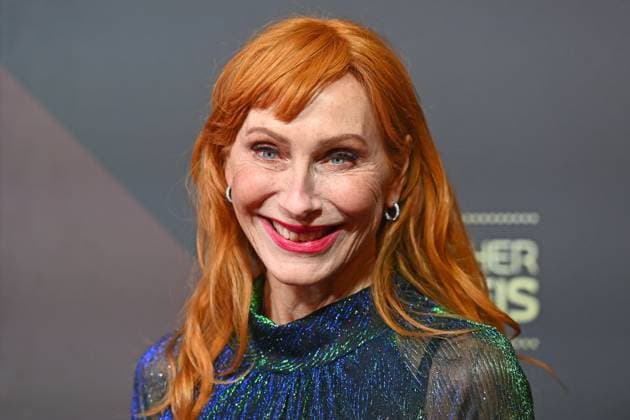 Andrea SAWATZKI actress, single picture, cropped single motif, portrait, portrait, portrait red carpet, red carpet, Bavarian Film Award 2024 on 24 01 2025 at the Prinzregententheater in Munich