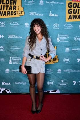 TAMWORTH COUNTRY MUSIC FESTIVAL, Fanny Lumsden arrives at the Golden Guitar Awards during the 53rd Tamworth Country Music Festival in Tamworth, NSW, Saturday, January 25, 2025. ( NO ARCHIVING, EDITORIAL USE ONLY, NO USE IN BOOKS WITHOUT CONSENT TAMWORTH NEW SOUTH WALES AUSTRALIA  Copyright: xBIANCAxDExMARCHIx 20250125143612559139