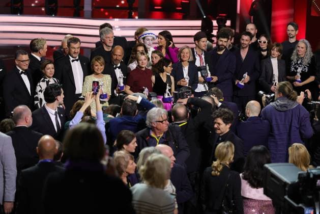 Bavarian Film Award 2024Bavarian Film Award 2024 closing picture with Dr. Markus Söder and the award winners Uschi Glas, Christoph Maria Herbst, Jella Haase etc Presentation of the 46 Bavarian Film Award 2024 on 24 01 2025 at the Prinzregententheater in Munich Bavaria, Germany