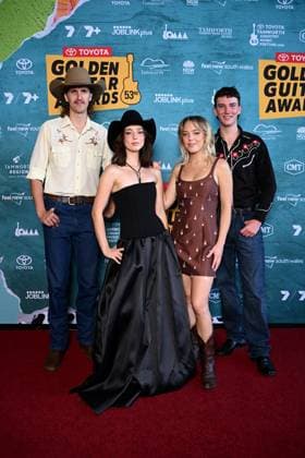 TAMWORTH COUNTRY MUSIC FESTIVAL, The Buckleys arrive at the Golden Guitar Awards during the 53rd Tamworth Country Music Festival in Tamworth, NSW, Saturday, January 25, 2025. ( NO ARCHIVING, EDITORIAL USE ONLY, NO USE IN BOOKS WITHOUT CONSENT TAMWORTH NEW SOUTH WALES AUSTRALIA  Copyright: xBIANCAxDExMARCHIx 20250125188197941619