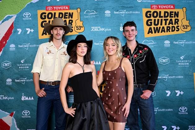 TAMWORTH COUNTRY MUSIC FESTIVAL, The Buckleys arrive at the Golden Guitar Awards during the 53rd Tamworth Country Music Festival in Tamworth, NSW, Saturday, January 25, 2025. ( NO ARCHIVING, EDITORIAL USE ONLY, NO USE IN BOOKS WITHOUT CONSENT TAMWORTH NEW SOUTH WALES AUSTRALIA  Copyright: xBIANCAxDExMARCHIx 20250125132284142993