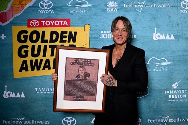 Bilder des Jahres 2025, Entertainment 01 Januar Entertainment Themen der Woche KW04 TAMWORTH COUNTRY MUSIC FESTIVAL, Australasian Country Music Roll of Renown inductee Keith Urban poses for a photograph at the Golden Guitar Awards during the 53rd Tamworth Country Music Festival in Tamworth, NSW, Saturday, January 25, 2025. ( NO ARCHIVING, EDITORIAL USE ONLY, NO USE IN BOOKS WITHOUT CONSENT TAMWORTH NEW SOUTH WALES AUSTRALIA  Copyright: xBIANCAxDExMARCHIx 20250125118531597970