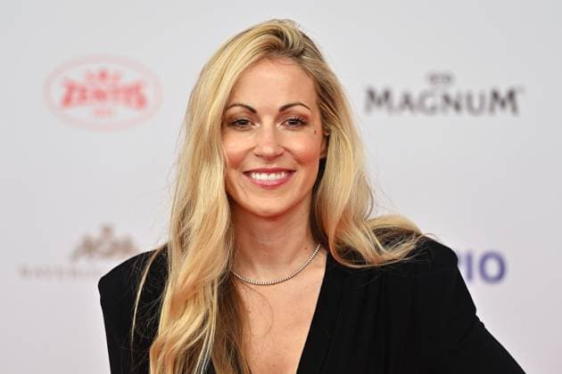 Andrea Kaiser , single picture,cropped single motif,portrait,portrait,portrait 49 German Film Ball, Red Carpet, Red Carpet, on 25 01 2024 at the H o t e l B a y e r i s c h e r H o f, M u e n c h e n