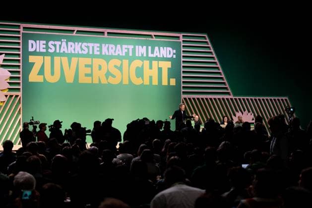 Außerordentliche Bundesdelegiertenkonferenz BÜNDNIS 90 DIE GRÜNEN in Berlin Berlin, Deutschland - 26.1.2025: Robert Habeck, Kanzlerkandidat von BÜNDNIS 90 DIE GRÜNEN, spricht auf dem Außerordentlichen Bundesdelegiertenkonferenz von BÜNDNIS 90 DIE GRÜNEN in Berlin Berlin