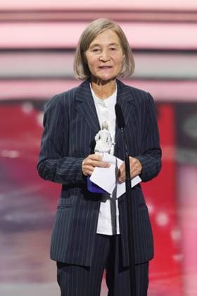Bavarian Film Award 2024 Judith Kaufmann during her acceptance speech Presentation of the 46 Bavarian Film Award 2024 on 24 01 2025 at Prinzregententheater in Munich Bavaria, Germany