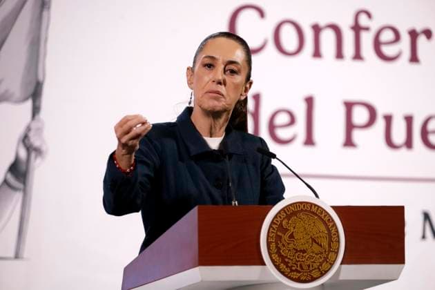 MexicoÃ¢â‚¬â ¢s President Claudia Sheinbaum Pardo speaking during a briefing conference at National Palace. on January 27, 2025 in Mexico City, Mexico. Mexico City Mexico - ZUMAe321 20250127_zia_e321_018 Copyright: xLuisxBarronx