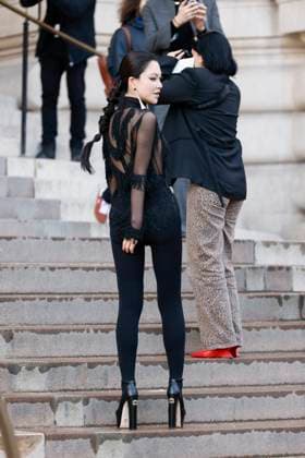 PFW - Schiaparell Arrivals Paris, France - January 27: Guest arrives to Schiaparelli fashion show during the Haute Couture Fall Winter 2025 - 2026 Fashion Week on January 27, 2025 in Paris, France. Photo by Marco Piovanotto Abacapress Paris France  Copyright: xPiovanottoxMarco ABACAx