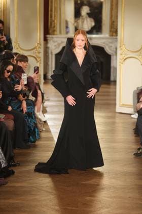 PFW Lena Erziak Runway A Model walks the runway during the Lena Erziak Women s Haute-Couture Spring Summer 2025 show as part of Paris Fashion Week in Paris, France on January 28, 2025. Photo by Jerome Dominé ABACAPRESS.COM  Copyright: xDominexJerome ABACAx