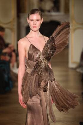 PFW Lena Erziak Runway A Model walks the runway during the Lena Erziak Women s Haute-Couture Spring Summer 2025 show as part of Paris Fashion Week in Paris, France on January 28, 2025. Photo by Jerome Dominé ABACAPRESS.COM  Copyright: xDominexJerome ABACAx