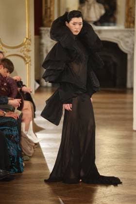 PFW Lena Erziak Runway A Model walks the runway during the Lena Erziak Women s Haute-Couture Spring Summer 2025 show as part of Paris Fashion Week in Paris, France on January 28, 2025. Photo by Jerome Dominé ABACAPRESS.COM  Copyright: xDominexJerome ABACAx