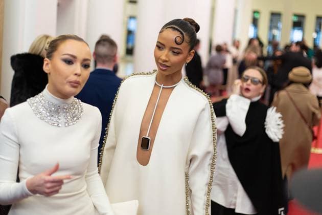 PFW - Stephane Rolland HC - Photocall NB Flora Coquerel attends the Schiaparelli Haute Couture Spring-Summer 2025 show as part of Paris Fashion Week on January 28 2025 in Paris, France. Photo by Nasser Berzane ABACAPRESS.COM Paris France  Copyright: xBerzanexNasser ABACAx