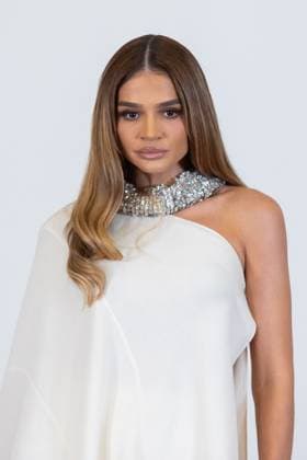 PFW - Stephane Rolland HC - Photocall NB Thassia Naves attends the Schiaparelli Haute Couture Spring-Summer 2025 show as part of Paris Fashion Week on January 28 2025 in Paris, France. Photo by Nasser Berzane ABACAPRESS.COM Paris France  Copyright: xBerzanexNasser ABACAx