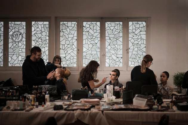 PFW - Franck Sorbier Backstage Backstage before the Franck Sorbier Haute-Couture Spring Summer 2025 show as part of Paris Fashion Week in Paris, France on January 29, 2025. Photo by Eliot Blondet ABACAPRESS.COM Paris France  Copyright: xBlondetxEliot ABACAx