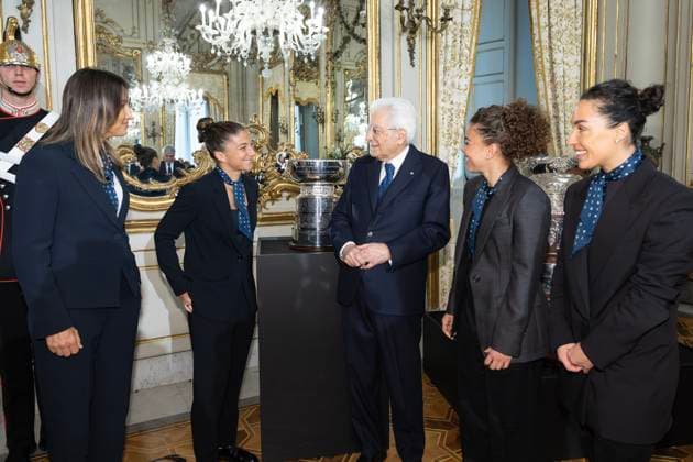 Mattarella meets the National Tennis Teams that won the 2024 Billie Jean King Cup and the 2024 Davis Cup Mattarella meets the National Tennis Teams that won the 2024 Billie Jean King Cup and the 2024 Davis Cup, Rome, Italy 29 Jan 2025, Credit:Giandotti uff stampa Avalon Italy, Rome  Copyright: xGiandottixuffxstampax xAvalonx 0958573424
