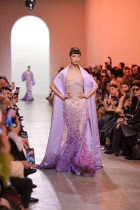 PFW - Elie Saab Runway A model walks the runway during the Elie Saab Haute-Couture Spring Summer 2025 show as part of Paris Fashion Week in Paris, France on January 29, 2025. Photo by Ammar Abd Rabbo ABACAPRESS.COM Paris France  Copyright: xAbdxRabboxAmmar ABACAx