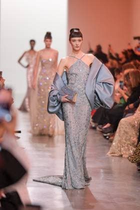 PFW - Elie Saab Runway A model walks the runway during the Elie Saab Haute-Couture Spring Summer 2025 show as part of Paris Fashion Week in Paris, France on January 29, 2025. Photo by Ammar Abd Rabbo ABACAPRESS.COM Paris France  Copyright: xAbdxRabboxAmmar ABACAx