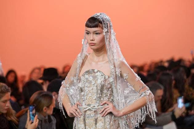PFW - Elie Saab Runway A model walks the runway during the Elie Saab Haute-Couture Spring Summer 2025 show as part of Paris Fashion Week in Paris, France on January 29, 2025. Photo by Ammar Abd Rabbo ABACAPRESS.COM Paris France  Copyright: xAbdxRabboxAmmar ABACAx