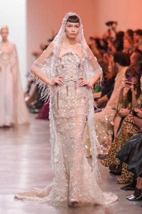 PFW - Elie Saab Runway A model walks the runway during the Elie Saab Haute-Couture Spring Summer 2025 show as part of Paris Fashion Week in Paris, France on January 29, 2025. Photo by Ammar Abd Rabbo ABACAPRESS.COM Paris France  Copyright: xAbdxRabboxAmmar ABACAx