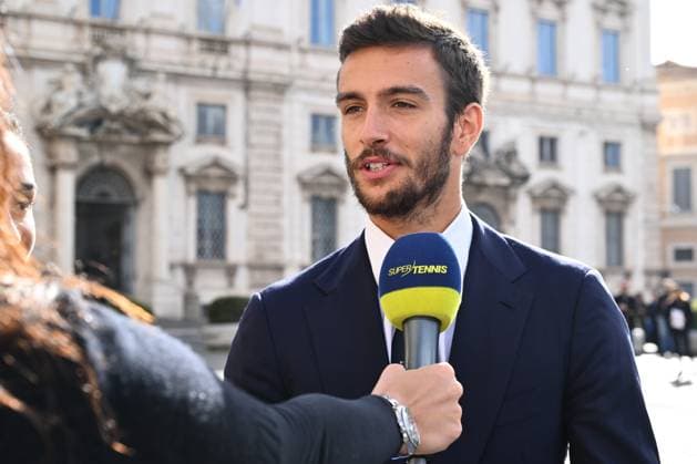 News - The President of the Italian Republic Sergio Mattarella meets the Italian national women s and men s tennis teams, winners of the BJK Cup and the Davis Cup Lorenzo Musetti during the meeting with the President of the Italian Republic Sergio Mattarella who met the Italian national women s and men s tennis teams, winners of the BJK Cup and Davis Cup at the Quirinale on January 29, 2025 in Rome, Italy. Roma Quirinale Italy Copyright: xDomenicoxCippitellix xLiveMediax LPN_1711438